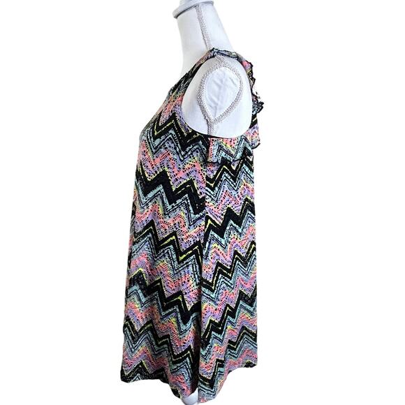Ava & Yelly Crochet Mini Dress Teen Size 14 Multi Color Geometric Pattern Tunic - Picture 4 of 10